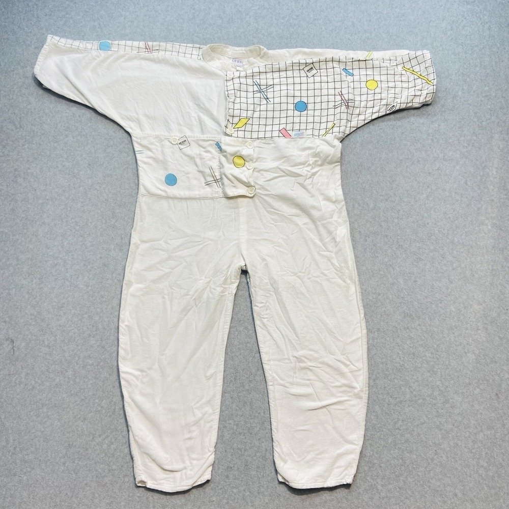 Vintage 80's Guess White Youth Jumpsuit Romper Size 6 George Marciano Sleep Wear